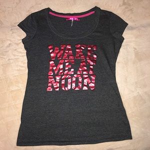 Wake Me At Noon Gray + Pink Graphic T-Shirt